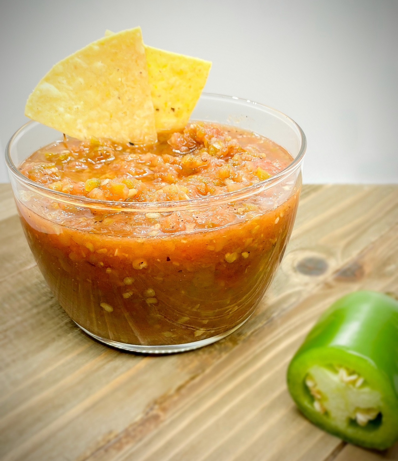 Salsa Verde served with tortilla chips
